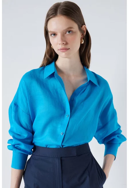 Полупрозрачна риза с паднали ръкави