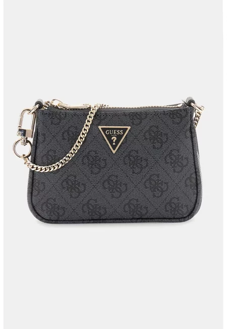 Портмоне от еко кожа с принт и презрамка с верижка