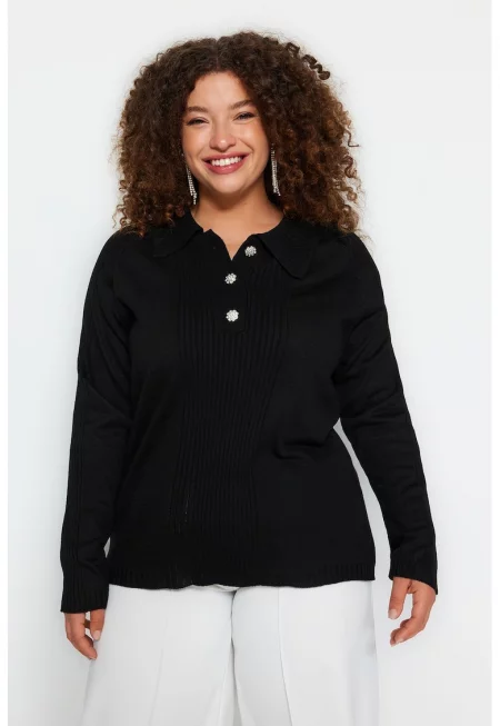 Пуловер с рипс Plus Size Polo