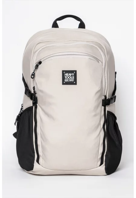 Раница Eveno с две отделения и ергономичен гръб - Черен/Крем