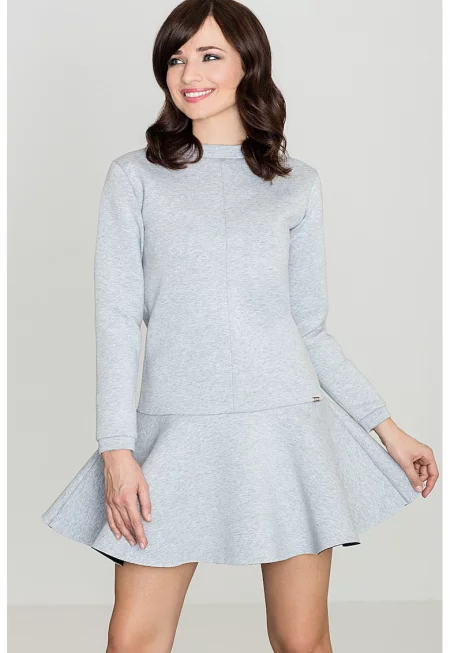 Рокля  K247 - сива - полиестер -