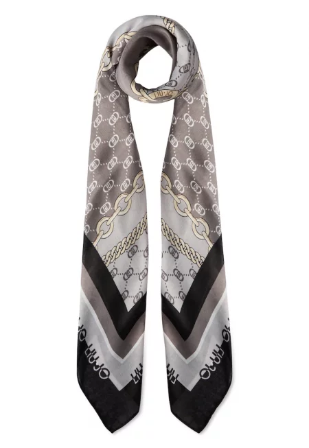 Шал Better с графика - Черен/Крем