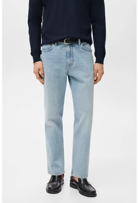 Скъсени дънки със стеснен крачол - Ледено синьо