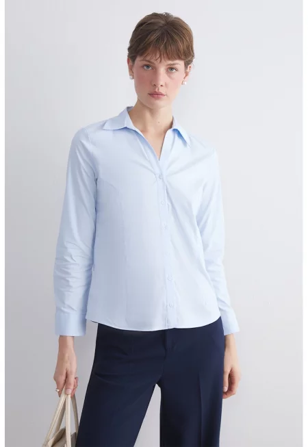 Слим риза с памук