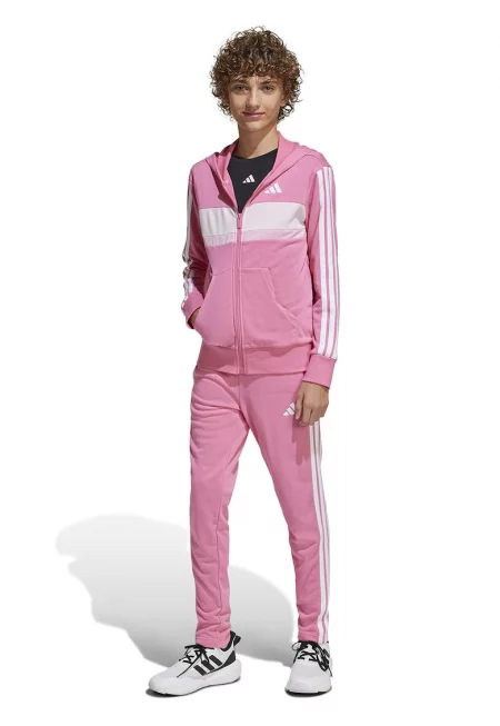 Спортен екип с лого - Пастелнорозов/Бял