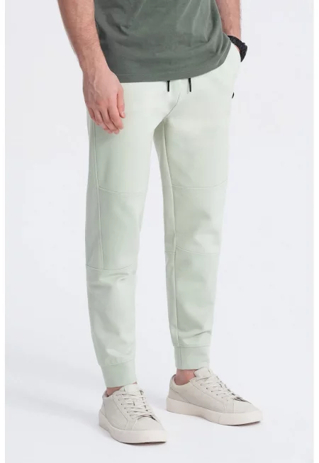 Спортен панталон с джобове с цип - Бледозелен