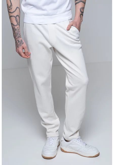 Спортен панталон със стеснен крачол - Слонова кост
