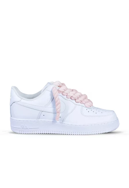 Спортни обувки Air Force 1 Low Custom Rope Laces Бежови-Дебели кремави връзки