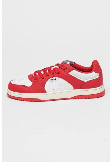 Спортни обувки Hadrian от еко кожа с лого - Червен/Бял