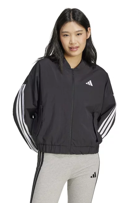 Суитшърт с ниска овална яка и цип - Бял/Черен