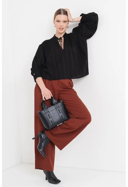 Свободна блуза Brodes - Черен