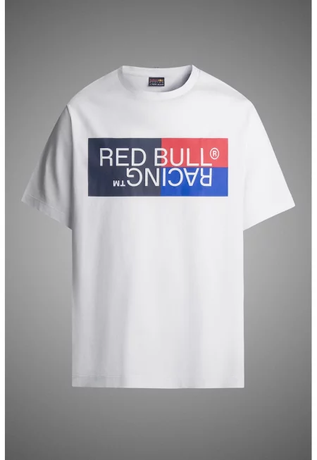 Тениска с овално деколте - Бял/Син