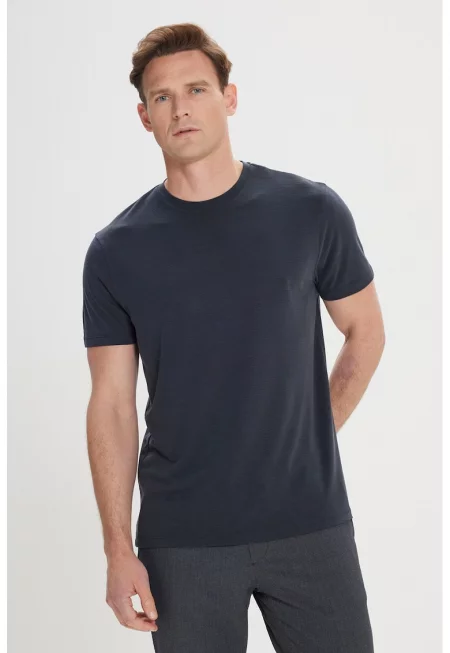 Тениска с памук с овално деколте