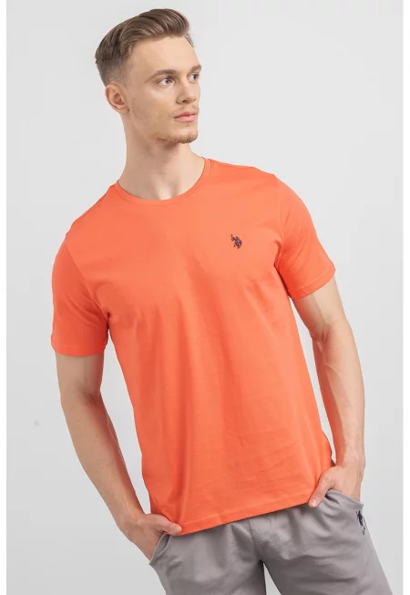 U.S. Polo Assn - Памучна тениска с овално деколте