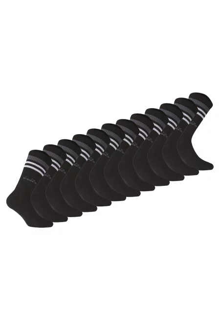 Унисекс дълги чорапи - 12 чифта - Черен
