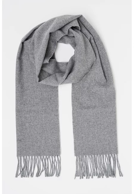 Унисекс вълнен шал с ресни