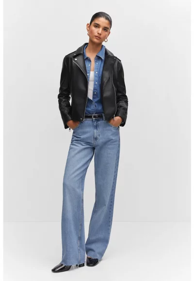 Яке от еко кожа Liz с раздвоен ревер