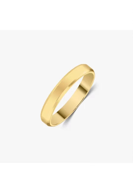 Златна халка  14k - плосък профил - без камък - за жени