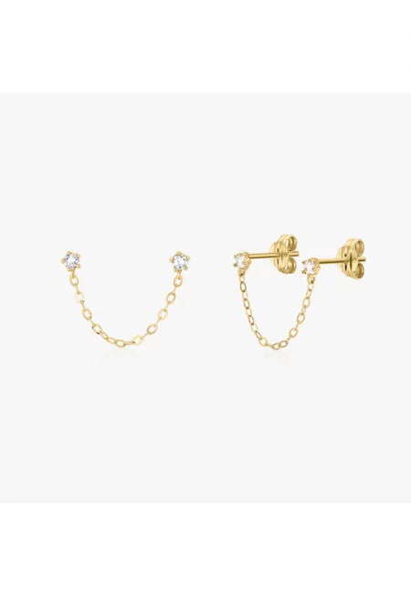 Златни обеци Chained Stones