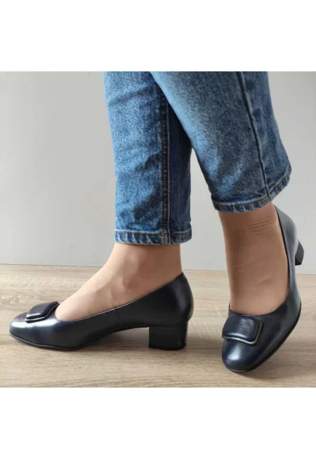 512 Navy Blue - Морски елегантни дамски обувки