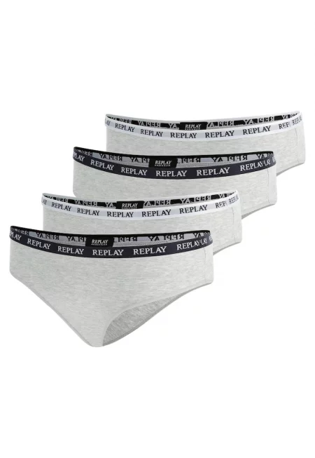 Бикини с лого - 4 чифта - Сив