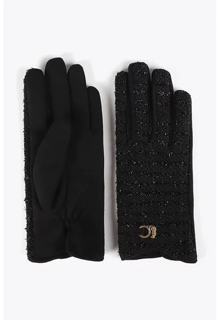 Бляскави ръкавици - Златист/Черен