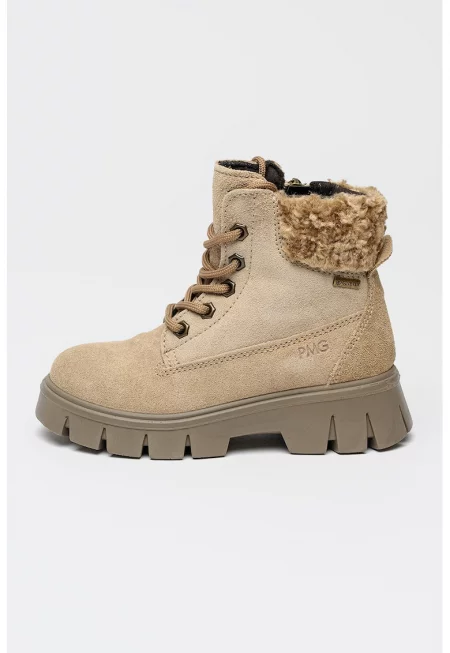 Боти Gore-Tex с велур и еко кожа - Бежов