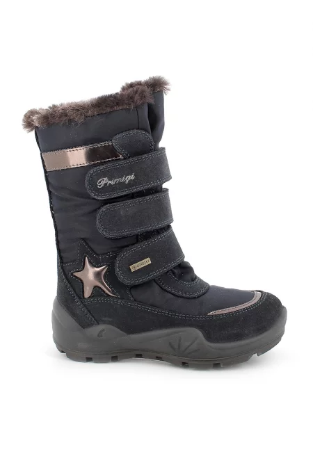 Ботуши до прасеца с велур - Тъмносин