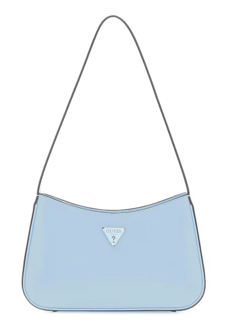 Чанта еко кожа с метално лого - Пастелносин