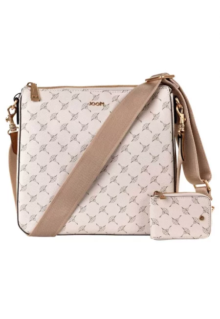 Чанта през рамо Jasmina от еко кожа с лого - Бял