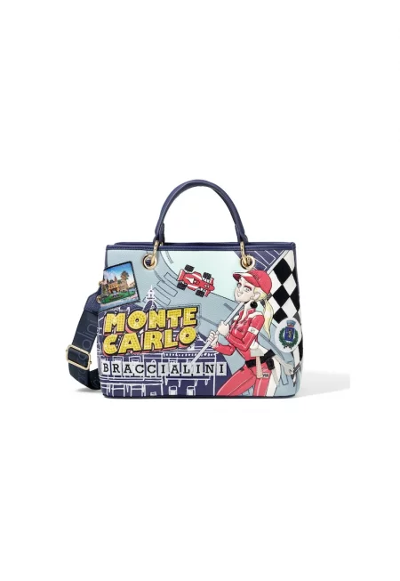 Чанта с фигурален принт - Многоцветен