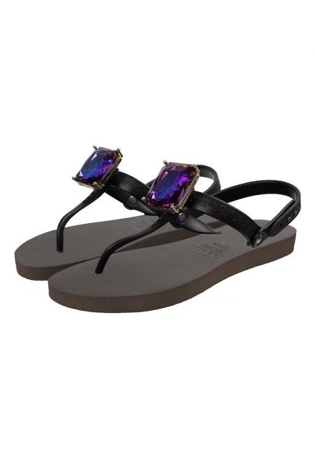 Чехли Selena с декоративни камъни - Кафяв