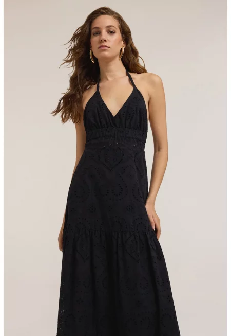 Дълга памучна шпиц рокля