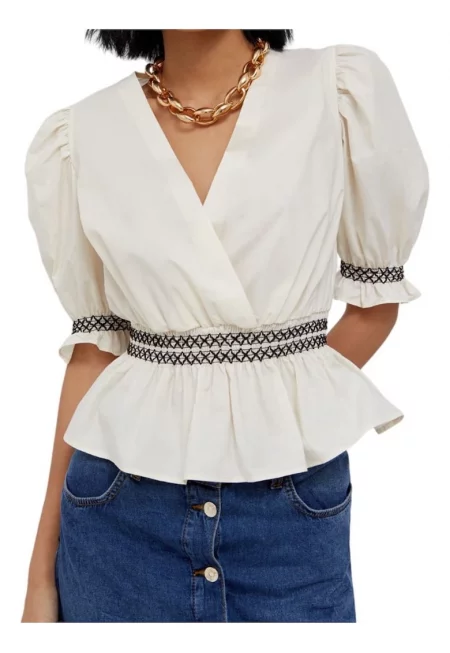 Дамска тениска -  Памук - Бяла - Бял