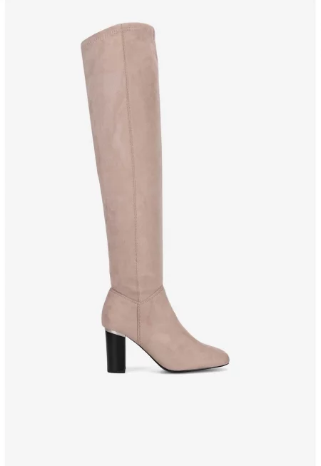 Дамски ботуши  5905588855064 - Текстил - Бежов - Бежов