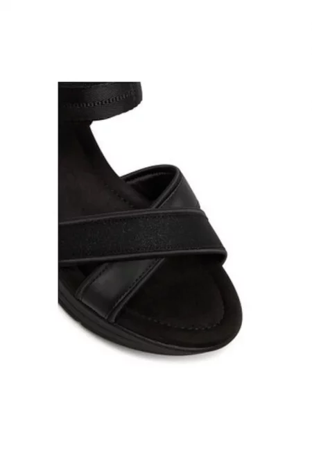 Дамски сандали - 1-28262-44 -  Текстил - Черен