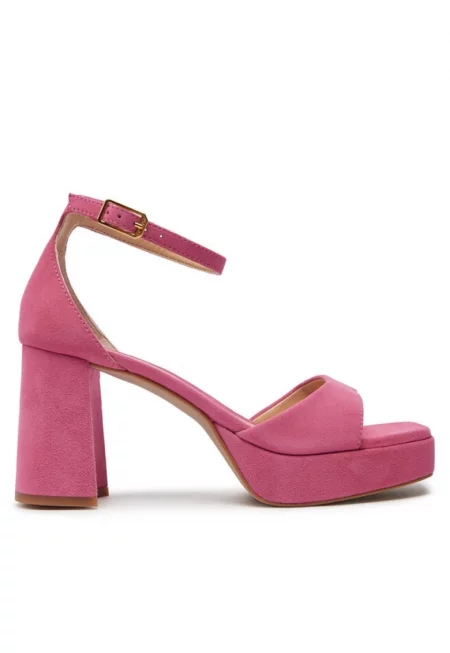 Дамски сандали  303554552 - Естествена кожа - Розов