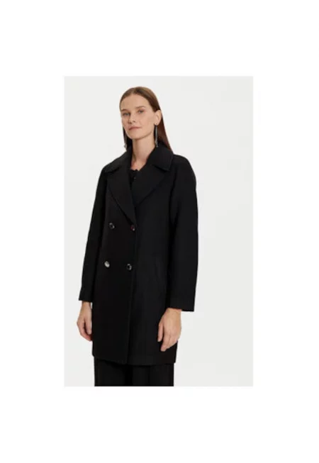 Дамско палто -  304480447 - Вълна/Полиестер/Акрил - Черно - Черен