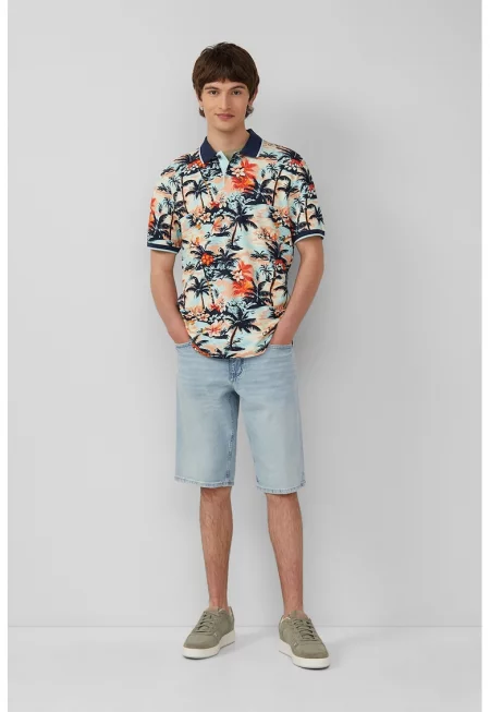 Дънкови бермуди с 5 джоба - Светлосин