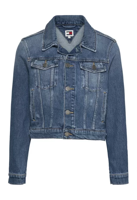 Дънково яке със захабен ефект