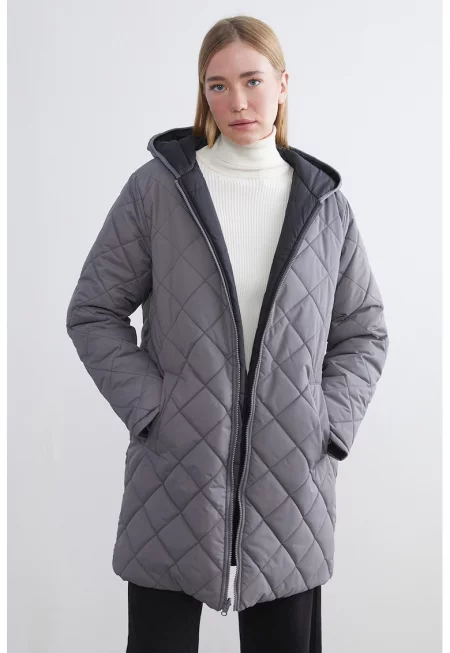 Двулицево зимно яке с качулка