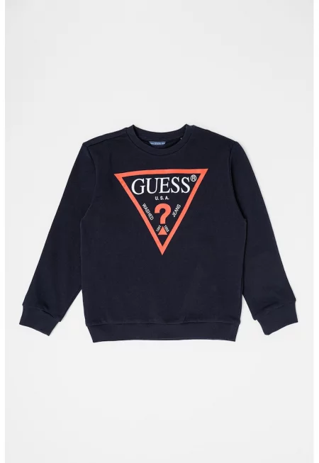 GUESS - Суитшърт с лого и овално деколте