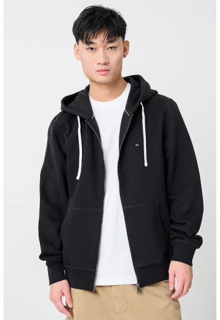 Худи с памук с цип