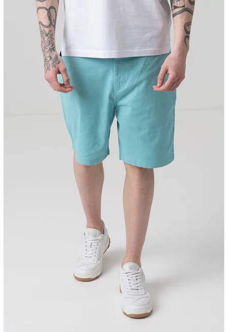 Къс панталон чино със скосени джобове - Аквамарин синьо