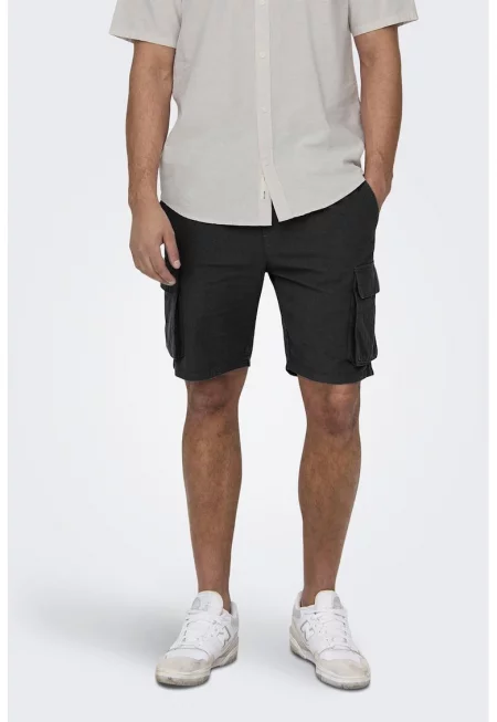 Къс панталон карго - Черен