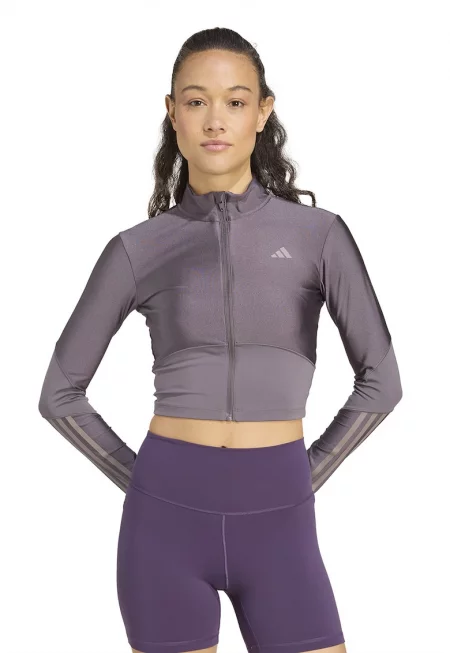 Къса спортна блуза с цип