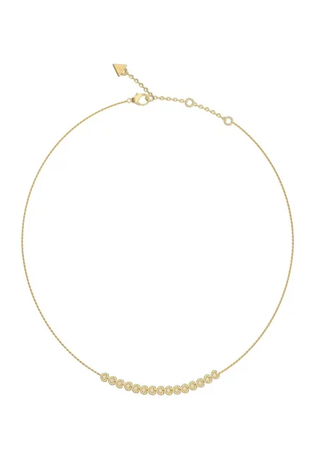 Колие със сърцевидни кристали - Златист