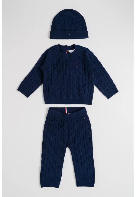 Комплект с плетка осморка - 3 части - Тъмносин