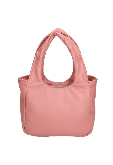 Кожена чанта 24175 с отделяща се презрамка - Прашно розово