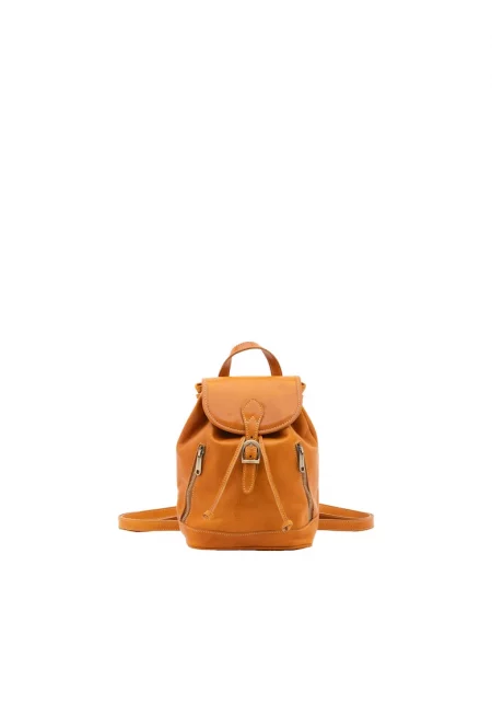 Кожена раница с джобове с цип